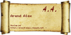 Arend Alex névjegykártya